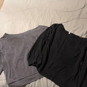 2 Divided Charcoal Sweatshirt - off the shoulder